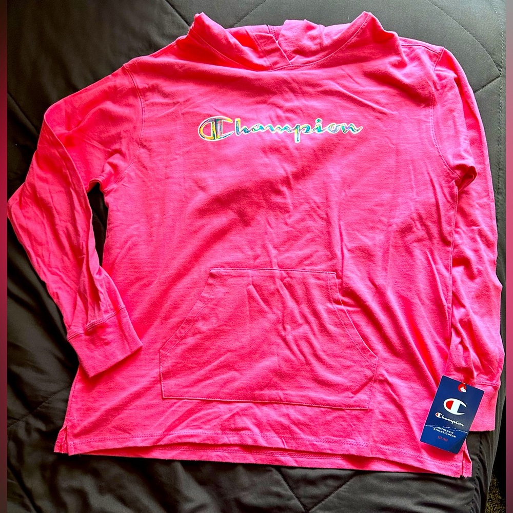 Ladies  Champion Peachy  Pink  Authentic Athleticwear Hoodie Sweatshirt Size-M